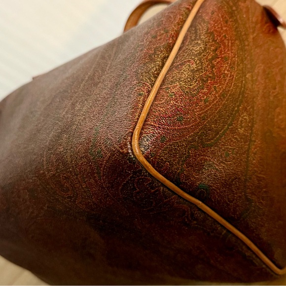 ETRO Brown Paisley PVC & Leather Boston Handle Bag - Picture 10 of 13
